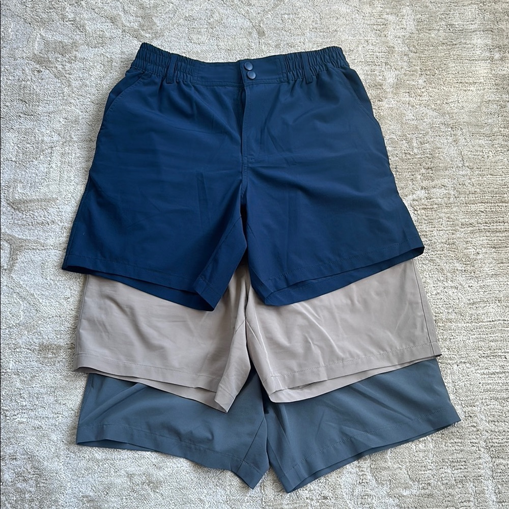 Men's Blue and Gray Shorts